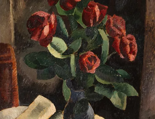 Nature morte aux roses et au livre